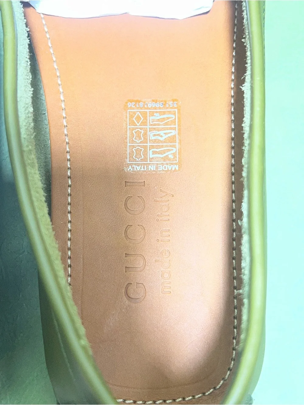 Gucci Olive Green Leather Moccasins with Interlocking G 8.5 Gucci/9.5 US